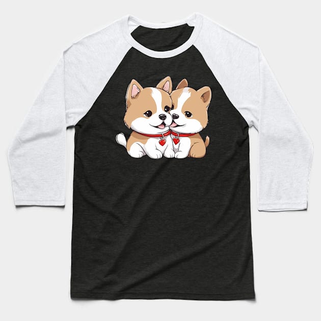 shiba inu puppy Baseball T-Shirt by animegirlnft